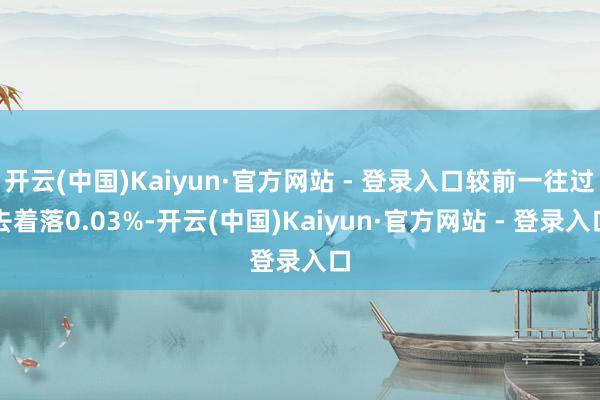 开云(中国)Kaiyun·官方网站 - 登录入口较前一往过去着落0.03%-开云(中国)Kaiyun·官方网站 - 登录入口