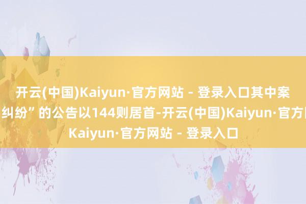 开云(中国)Kaiyun·官方网站 - 登录入口其中案由为“商业公约纠纷”的公告以144则居首-开云(中国)Kaiyun·官方网站 - 登录入口