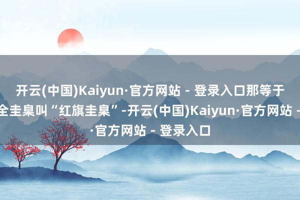 开云(中国)Kaiyun·官方网站 - 登录入口那等于有一种安全圭臬叫“红旗圭臬”-开云(中国)Kaiyun·官方网站 - 登录入口