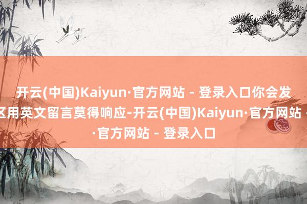 开云(中国)Kaiyun·官方网站 - 登录入口你会发现时指摘区用英文留言莫得响应-开云(中国)Kaiyun·官方网站 - 登录入口
