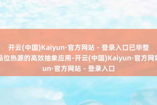 开云(中国)Kaiyun·官方网站 - 登录入口已毕整车多系统多品位热源的高效抽象应用-开云(中国)Kaiyun·官方网站 - 登录入口
